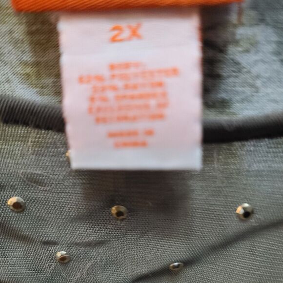 Hearts Of Palm Womens Blouse Multi-Color Size 2X Polyester Blend Stretch - Picture 7 of 12